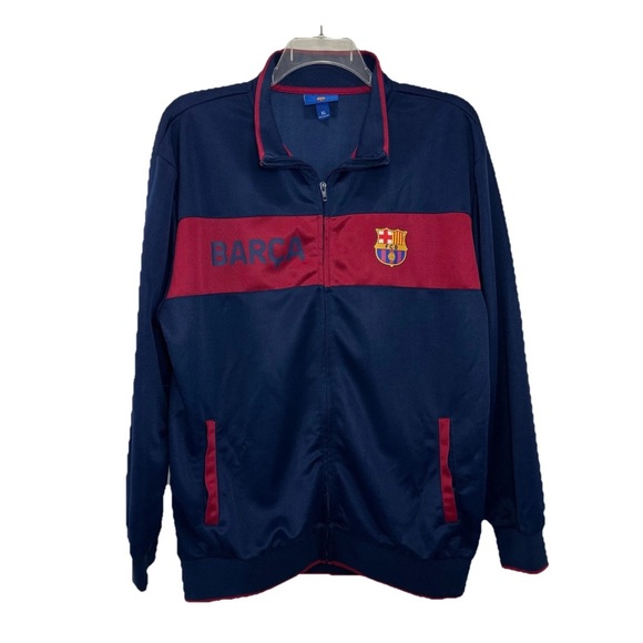 FC Barcelona Navy and Red Track Jacket Men’s XL Blue - Picture 1 of 7
